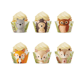 Tuf-Tuf Bosdieren Cupcake Wrappers | 6 stuks Tuf-Tuf Bosdieren Cupcake Wrappers | 6 stuks