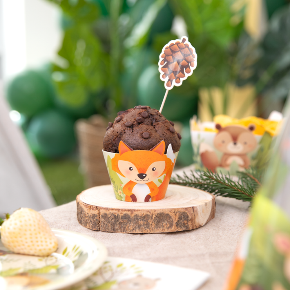 Tuf-Tuf Emballages de cupcakes animaux des bois |  6 pièces Tuf-Tuf Emballages de cupcakes animaux des bois |  6 pièces