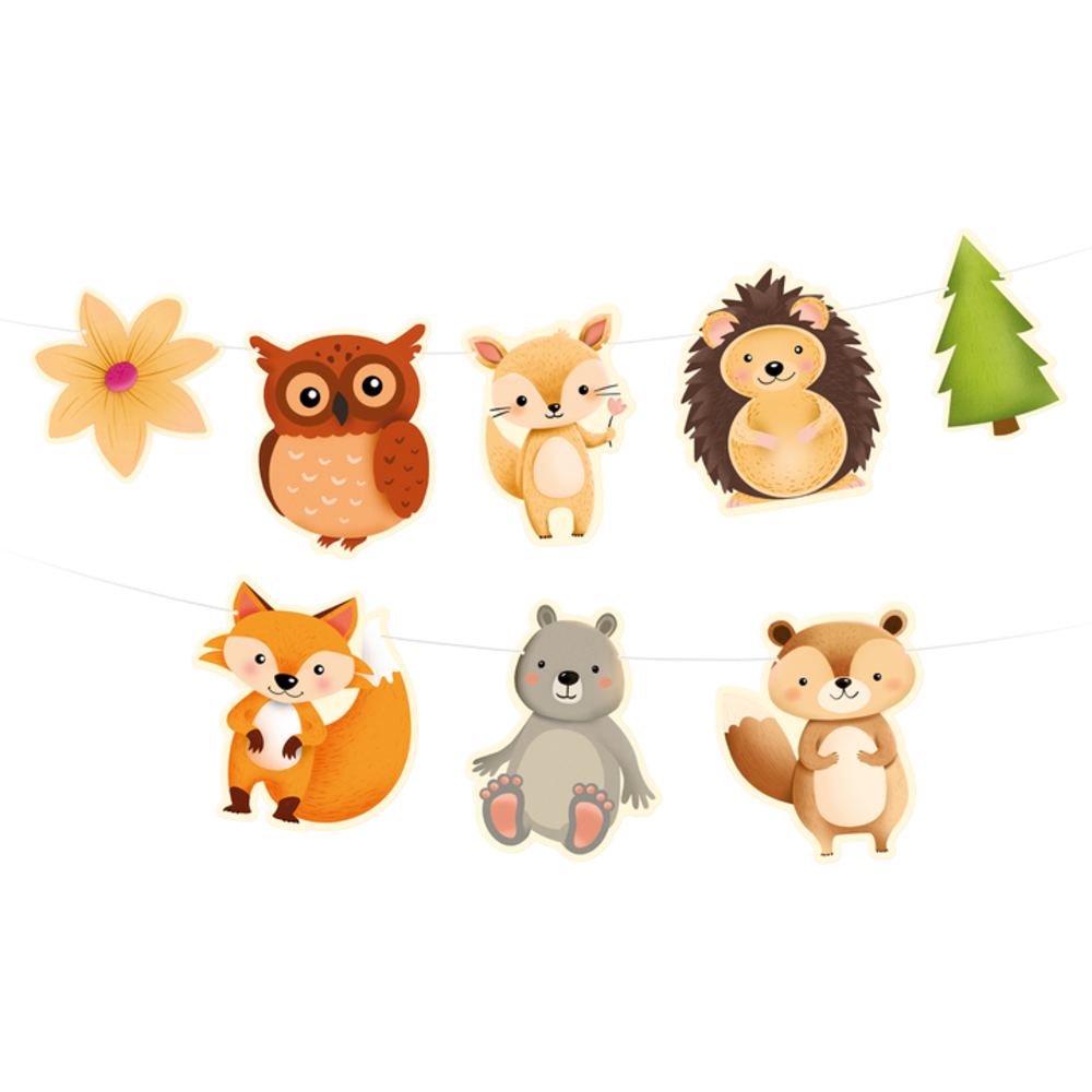 Tuf-Tuf Guirlande d'animaux de la forêt 200x18cm | par unité