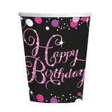 Amscan Gobelets Joyeux Anniversaire Rose Pétillant 200ml | 8 pièces Amscan Gobelets Joyeux Anniversaire Rose Pétillant 200ml | 8 pièces