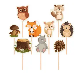 Tuf-Tuf Toppers de gâteaux d’animaux des bois | 9 pièces