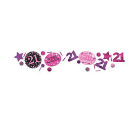 Amscan Confetti 21 ans Pétillant Noir-Rose | 34 grammes Amscan Confetti 21 ans Pétillant Noir-Rose | 34 grammes
