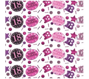Amscan Confetti 18 jaar Sparkling Zwart-Roze | 34 gram Amscan Confetti 18 jaar Sparkling Zwart-Roze | 34 gram