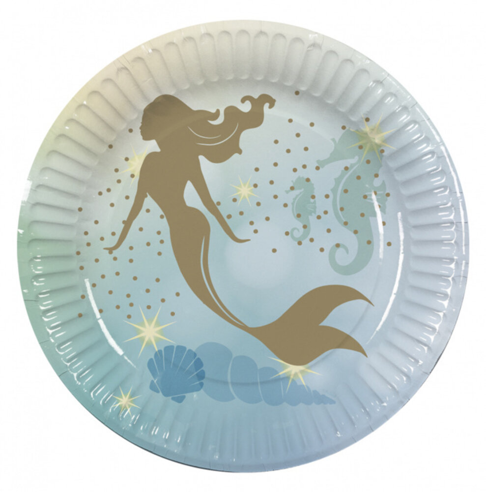 Boland Mermaid Glitter Plates 23cm | 10 pieces