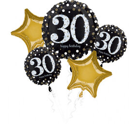 Anagram 30 jaar Ballonnen Boeket Sparkling | 5-delig