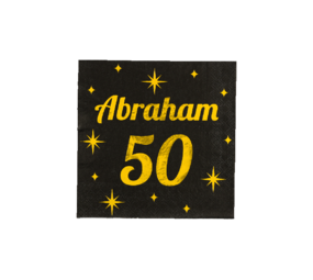Paper Dreams Napkins Abraham 50 Gold-Black Classy 33x33cm | per 16 pcs. Paper Dreams Napkins Abraham 50 Gold-Black Classy 33x33cm | per 16 pcs.