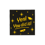 Paper Dreams Serviettes de table You Did It ! Gold-Black Classy 33x33cm | par 16 pcs.
