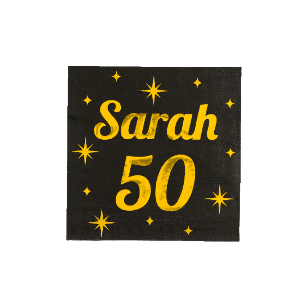 Paper Dreams Serviettes Sarah 50 Or-Noir Classy 33x33cm | par 16 pcs. Paper Dreams Serviettes Sarah 50 Or-Noir Classy 33x33cm | par 16 pcs.