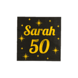 Paper Dreams Servetten Sarah 50 Goud-Zwart Classy 33x33cm | per 16 stuks