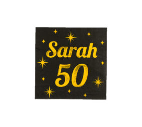 Paper Dreams Serviettes Sarah 50 Or-Noir Classy 33x33cm | par 16 pcs.