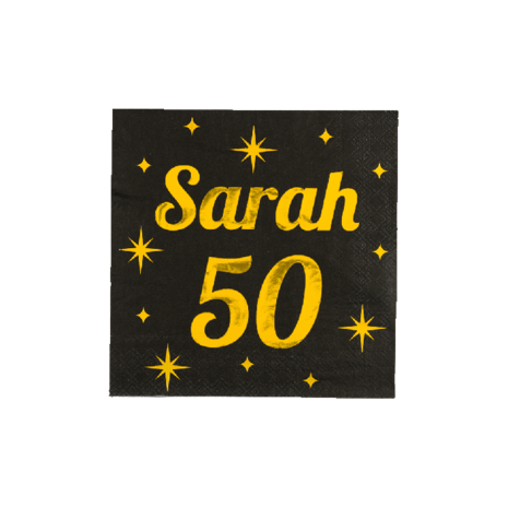 Paper Dreams Serviettes Sarah 50 Or-Noir Classy 33x33cm | par 16 pcs. Paper Dreams Serviettes Sarah 50 Or-Noir Classy 33x33cm | par 16 pcs.