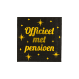 Paper Dreams Serviettes de table Office Retirement Gold-Black Classy 33x33cm | par 16 pcs. Paper Dreams Serviettes de table Office Retirement Gold-Black Classy 33x33cm | par 16 pcs.