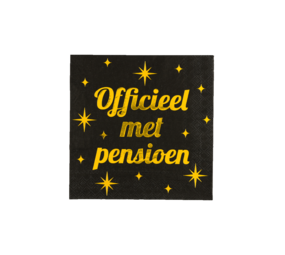 Paper Dreams Serviettes de table Office Retirement Gold-Black Classy 33x33cm | par 16 pcs. Paper Dreams Serviettes de table Office Retirement Gold-Black Classy 33x33cm | par 16 pcs.