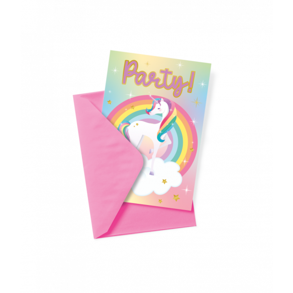 Paper Dreams Invitations Unicorn Party  | 6 pièces