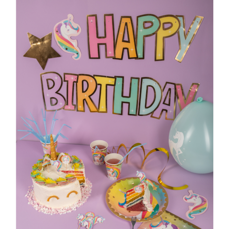 Paper Dreams Unicorn Party Letter Garland 2.5m | each