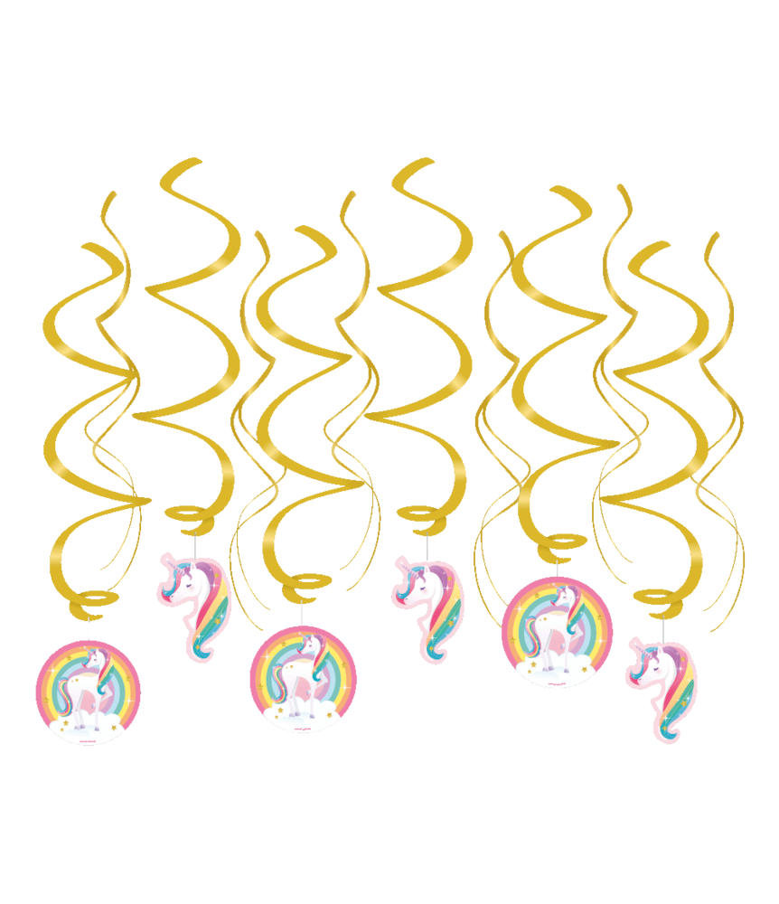 Paper Dreams Unicorn Party Swirls 70cm | 12 stuks