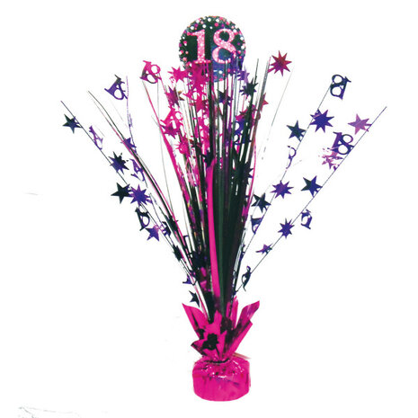 Amscan Tischdekoration 18 Jahre Sparkling Pink | 46cm