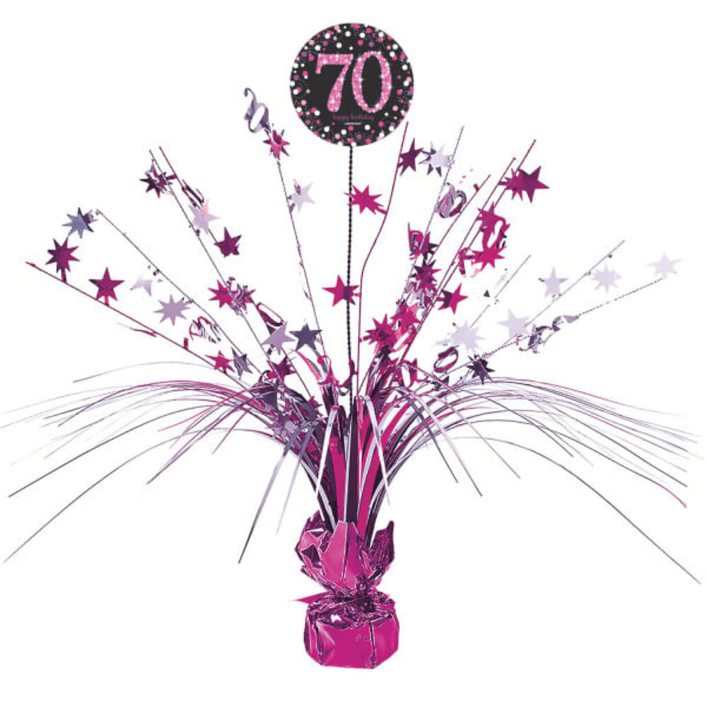 Amscan Tafeldecoratie 70 jaar Sparkling Roze | 46cm