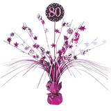 Amscan Tafeldecoratie 80 jaar Sparkling Roze | 46cm Amscan Tafeldecoratie 80 jaar Sparkling Roze | 46cm