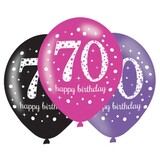 Amscan Luftballons 70 Jahre Geburtstag Sparkling Pink 27,5cm | 6 Stück Amscan Luftballons 70 Jahre Geburtstag Sparkling Pink 27,5cm | 6 Stück