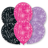 Amscan Ballons Happy Birthday Rose Pétillant 27,5cm | 6 pièces Amscan Ballons Happy Birthday Rose Pétillant 27,5cm | 6 pièces