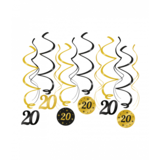 Paper Dreams Hangdecoratie Swirls 20 jaar Classy 70x14cm | 12 stuks