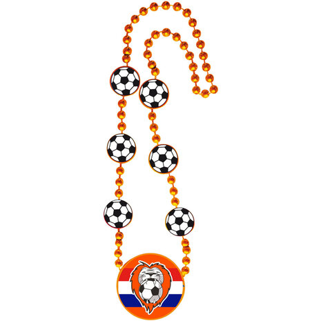 Folat Ketting Voetbal Oranje Leeuw  42cm | per stuk Folat Ketting Voetbal Oranje Leeuw  42cm | per stuk