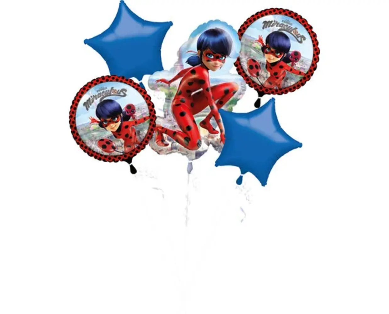 Anagram Miraculous  Ladybug Balloons Bouquet | 5-piece Anagram Miraculous  Ladybug Balloons Bouquet | 5-piece
