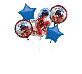Anagram Miraculous  Ladybug Balloons Bouquet | 5-piece Anagram Miraculous  Ladybug Balloons Bouquet | 5-piece