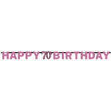 Amscan Letter garland Happy Birthday 70 Sparkling Pink 213x16cm | per Unit Amscan Letter garland Happy Birthday 70 Sparkling Pink 213x16cm | per Unit