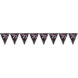 Amscan Flag Garland 70 Sparkling Black-Pink 4 m | per Unit Amscan Flag Garland 70 Sparkling Black-Pink 4 m | per Unit