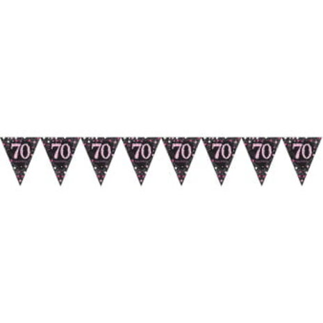 Amscan Flag Garland 70 Sparkling Black-Pink 4 m | per Unit Amscan Flag Garland 70 Sparkling Black-Pink 4 m | per Unit