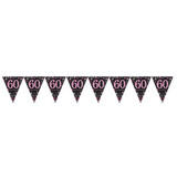 Amscan Flag Garland 60 Sparkling Black-Pink 4 m | per Unit Amscan Flag Garland 60 Sparkling Black-Pink 4 m | per Unit