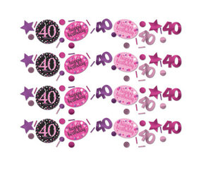 Amscan Confetti 40 years Sparkling Black-Pink | 34 grams Amscan Confetti 40 years Sparkling Black-Pink | 34 grams