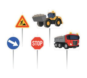 Amscan Construction Cake Topper Candles | 5 pieces