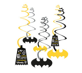 Amscan Décoration à suspendre Tourbillons Batman 60cm | 6 pièces Amscan Décoration à suspendre Tourbillons Batman 60cm | 6 pièces