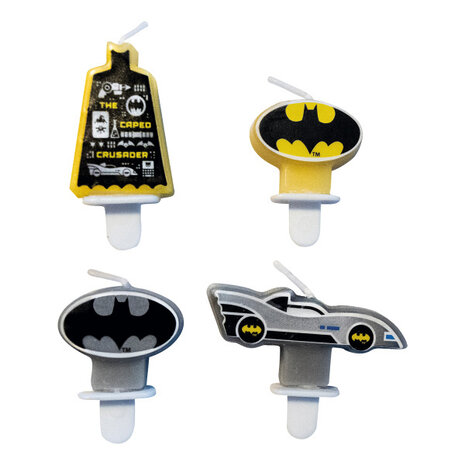 Amscan Batman Taart Kaarsjes | 4 stuks