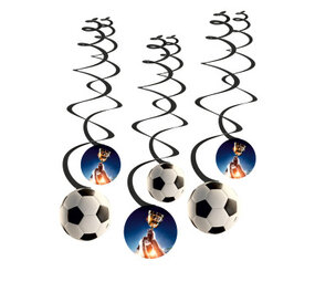 Amscan Fußball Hang Decoration Wirbel Kick It 60cm | 6 Stück