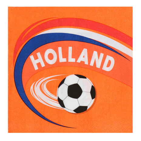 Boland Serviettes Holland Football Orange 33x33cm | 20 morceaux Boland Serviettes Holland Football Orange 33x33cm | 20 morceaux