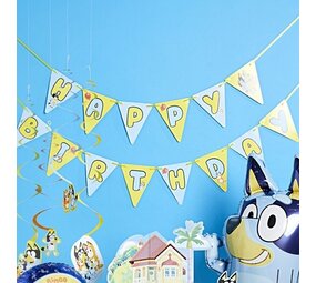 Amscan Bluey Bunting Garland Happy Birthday 4,5mtr | per Unit Amscan Bluey Bunting Garland Happy Birthday 4,5mtr | per Unit