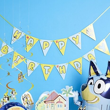 Amscan Bluey Bunting Garland Happy Birthday 4,5mtr | per Unit Amscan Bluey Bunting Garland Happy Birthday 4,5mtr | per Unit