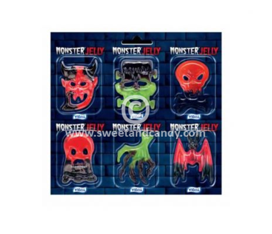 Vidal Monster Jelly Snoep Blister | per doos van 66