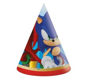 Procos Party Sonic Papieren Hoedjes | per 6 stuks