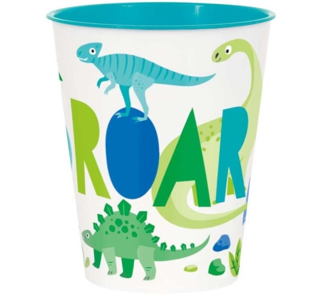 Unique Party Tasse à friandises dinosaure bleu et vert 295 ml | Par unité