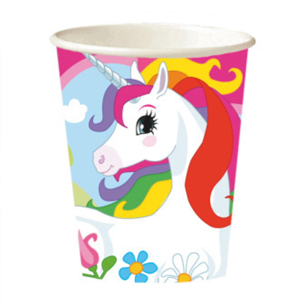 Amscan Gobelets Licorne Arc-en-ciel 250ml | 8 pièces