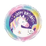 Unique Party Helium Ballon Unicorn Hooray Happy Birthday 45cm | gevuld met helium Unique Party Helium Ballon Unicorn Hooray Happy Birthday 45cm | gevuld met helium
