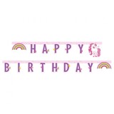 Procos Party Unicorn Rainbow Colour Letter Garland 185cm | each