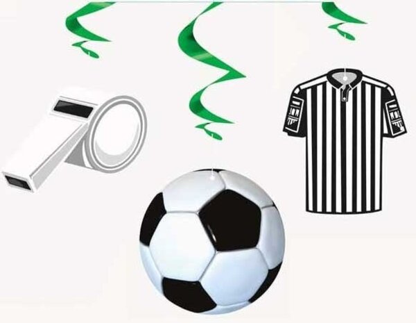 Unique Party Tourbillons de décoration à suspendre en forme de ballon de football 66 cm | 3 pièces