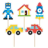 Tuf-Tuf Block Party Taart Toppers 6cm | 5 stuks Tuf-Tuf Block Party Taart Toppers 6cm | 5 stuks