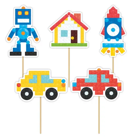 Tuf-Tuf Block Party Tortenspitze 6cm | 5 Stück Tuf-Tuf Block Party Tortenspitze 6cm | 5 Stück